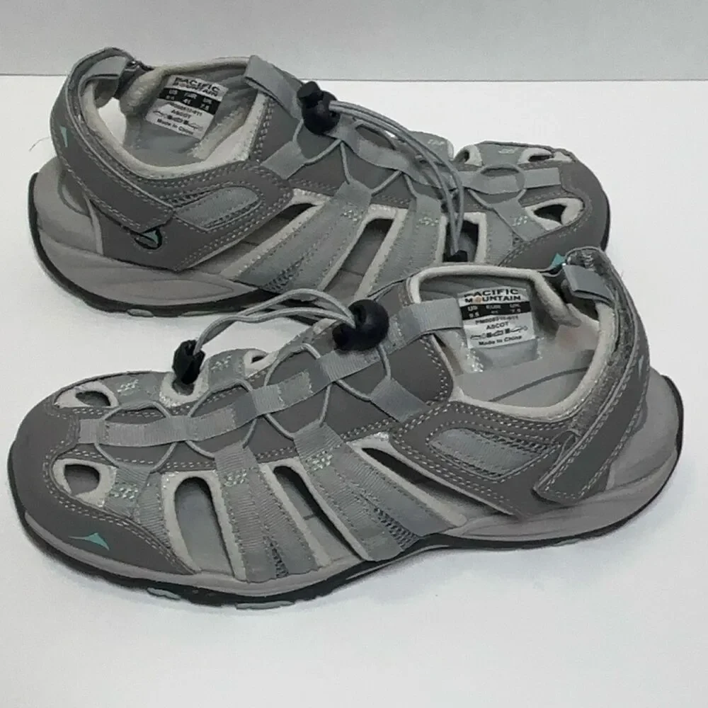Pacific Mountain Ascot Sandals US 9.5 EUR 41 Grey Adjustable Bungee